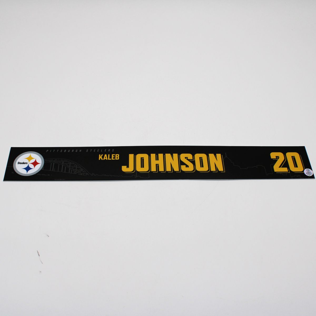 Pittsburgh Steelers #20 Kaleb Johnson Game Used Locker Room Nameplate vs Cincinnati Bengals 11.16.25