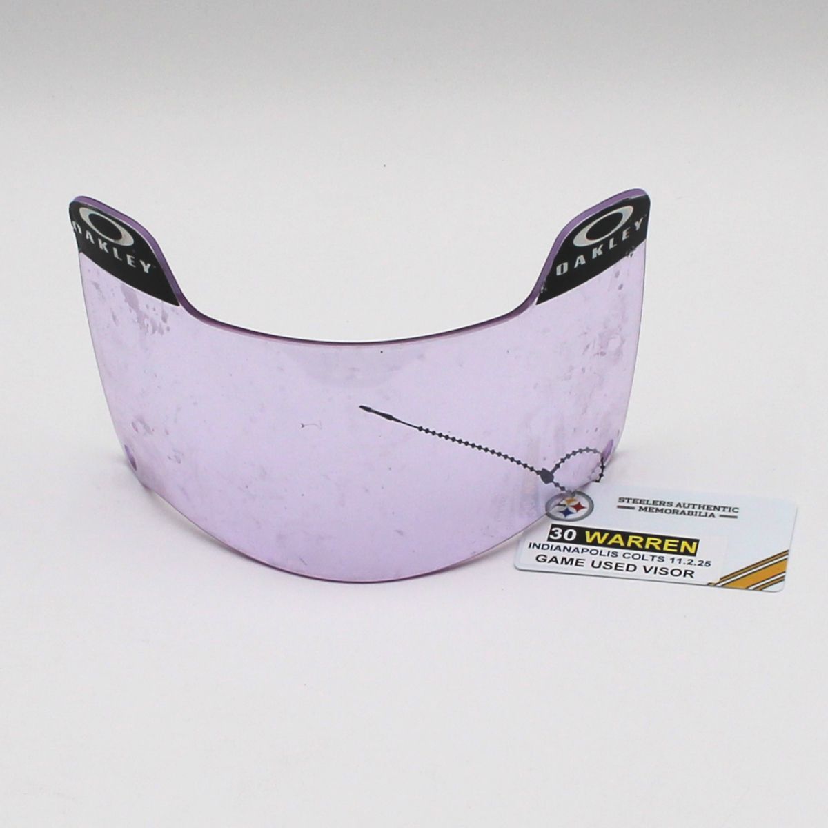 Pittsburgh Steelers #30 Jaylen Warren Game Used Helmet Visor vs Indianapolis Colts 11.2.25