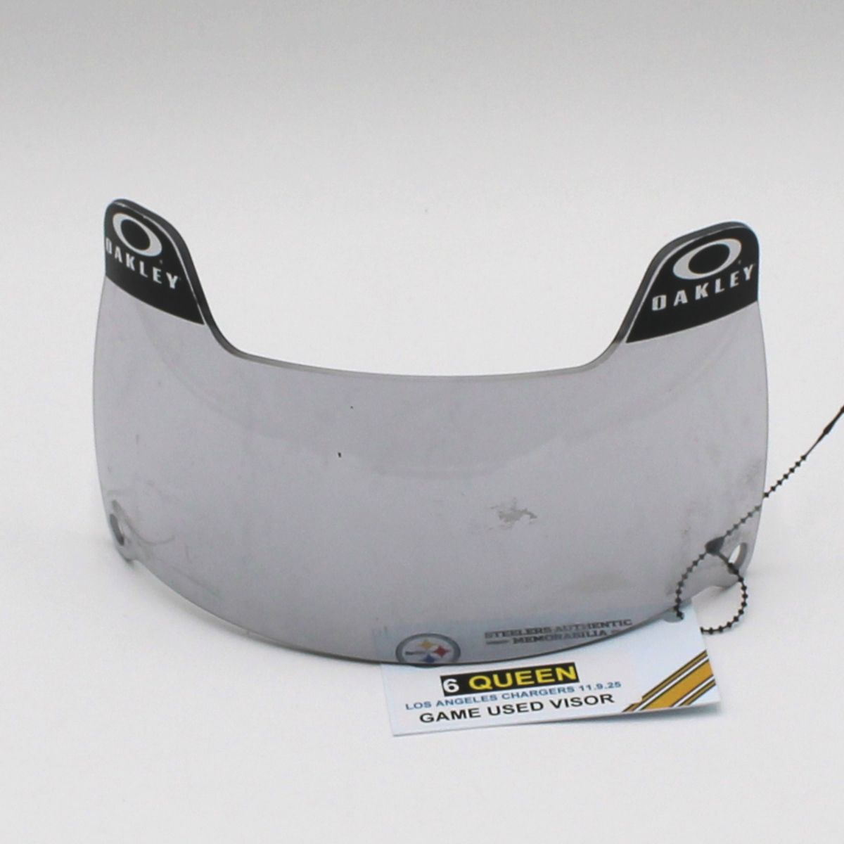 Pittsburgh Steelers #6 Patrick Queen Game Used Helmet Visor vs Los Angeles Chargers 11.9.25