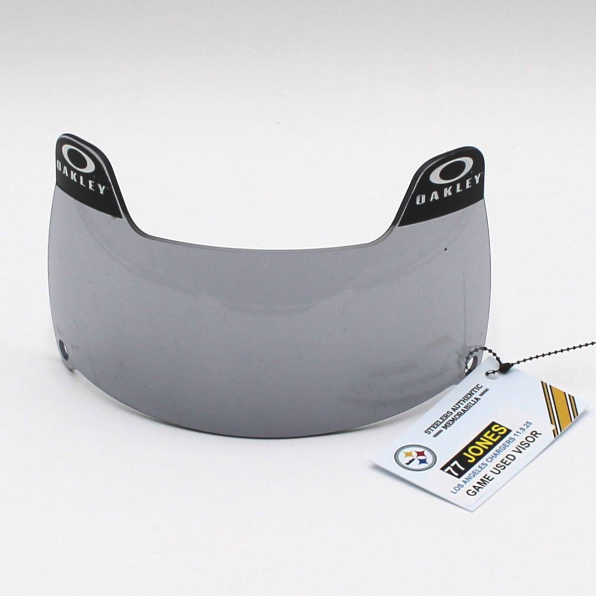 Pittsburgh Steelers #77 Broderick Jones Game Used Helmet Visor vs Los Angeles Chargers 11.9.25