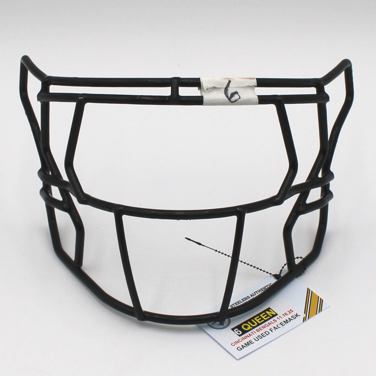 Pittsburgh Steelers #6 Patrick Queen Game Used Facemask vs Cincinnati Bengals 11.16.25