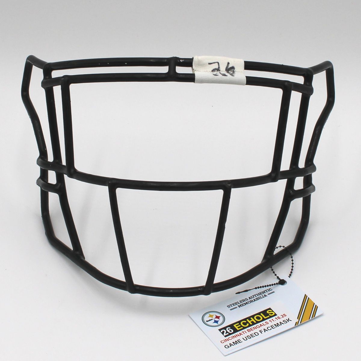 Pittsburgh Steelers #26 Brandin Echols Game Used Facemask vs Cincinnati Bengals 11.16.25