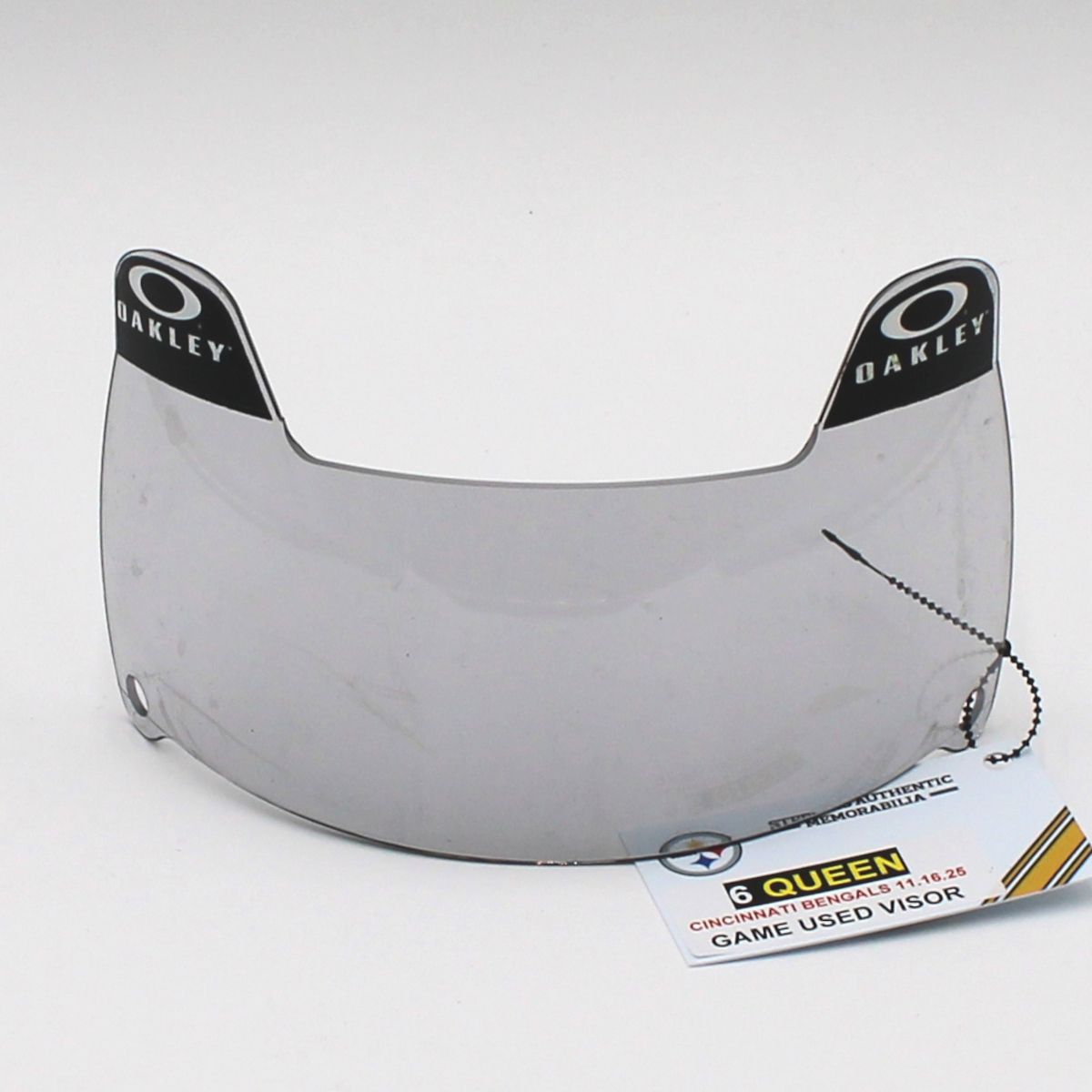 Pittsburgh Steelers #6 Patrick Queen Game Used Helmet Visor vs Cincinnati Bengals 11.16.25