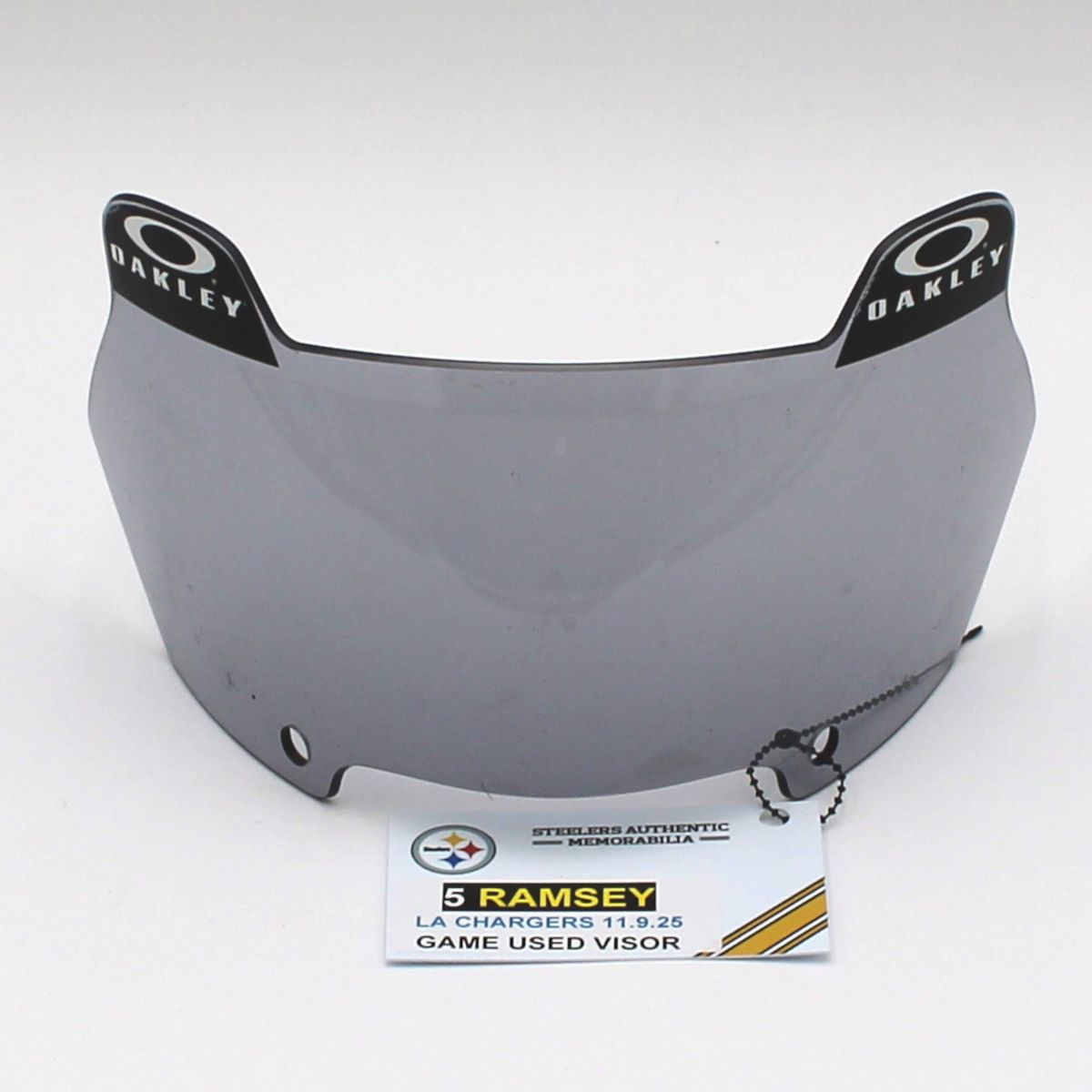 Pittsburgh Steelers #5 Jalen Ramsey Game Used Helmet Visor vs Los Angeles Chargers 11.9.25