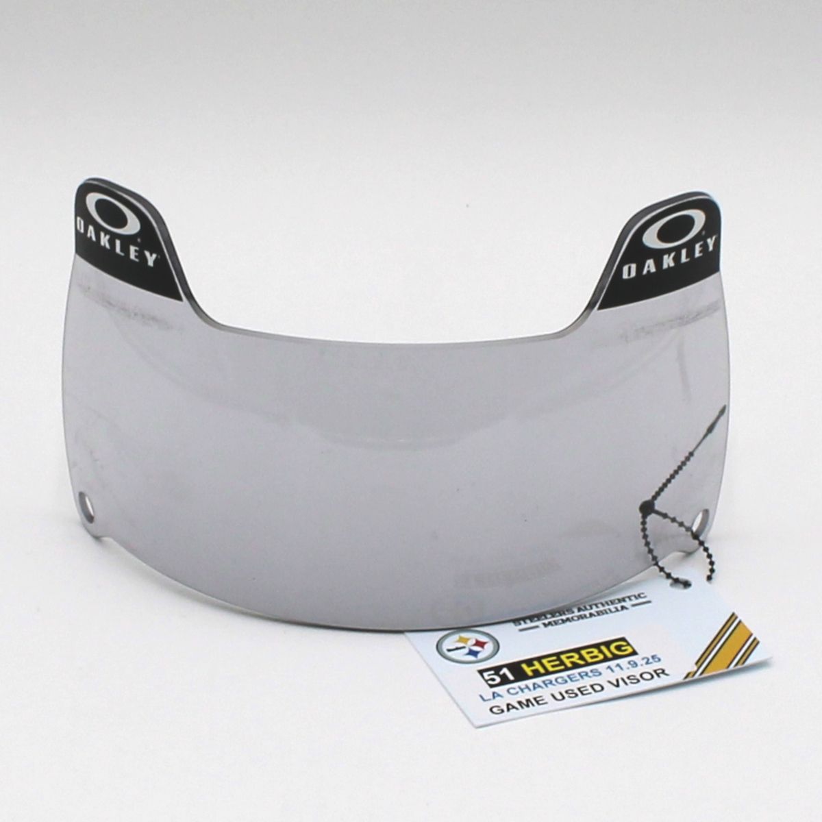 Pittsburgh Steelers #51 Nick Herbig Game Used Helmet Visor vs Los Angeles Chargers 11.9.25