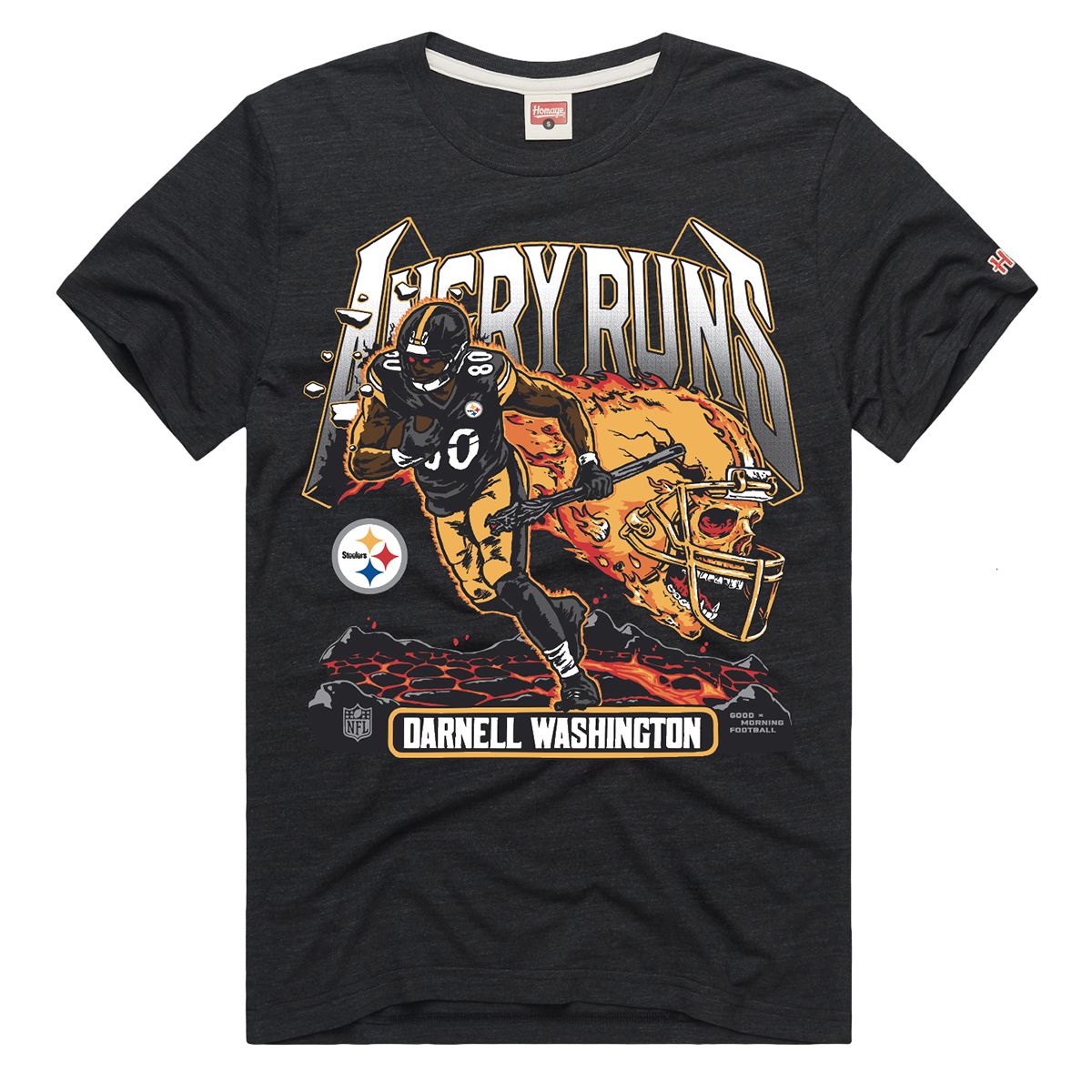 Pittsburgh Steelers Men's Homage Darnell Washington Angry Runs Short Sleeve T-Shirt