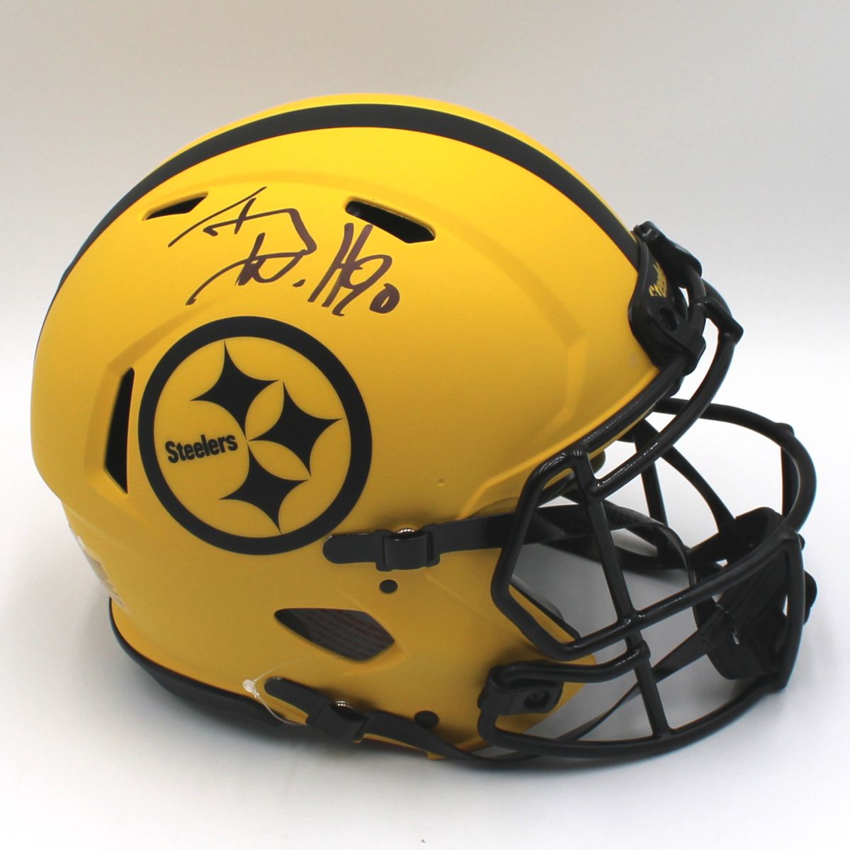 Pittsburgh Steelers #90 TJ Watt Autographed Riddell Authentic Rave Full-Size Helmet