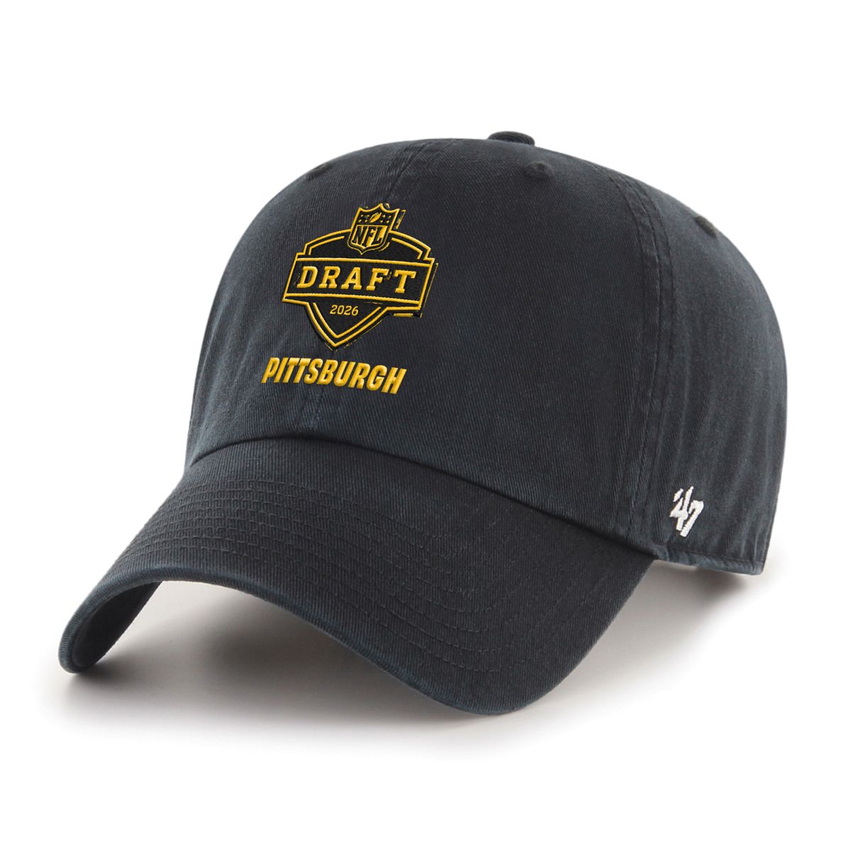 Pittsburgh Steelers '47 Brand Clean up Draft Pittsburgh Gold Logo Hat