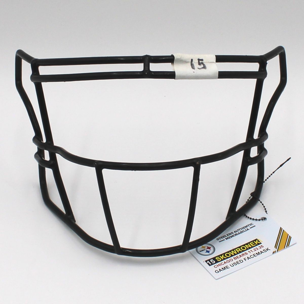 Pittsburgh Steelers #15 Ben Skowronek Game Used Facemask vs Chicago Bears 11.23.25