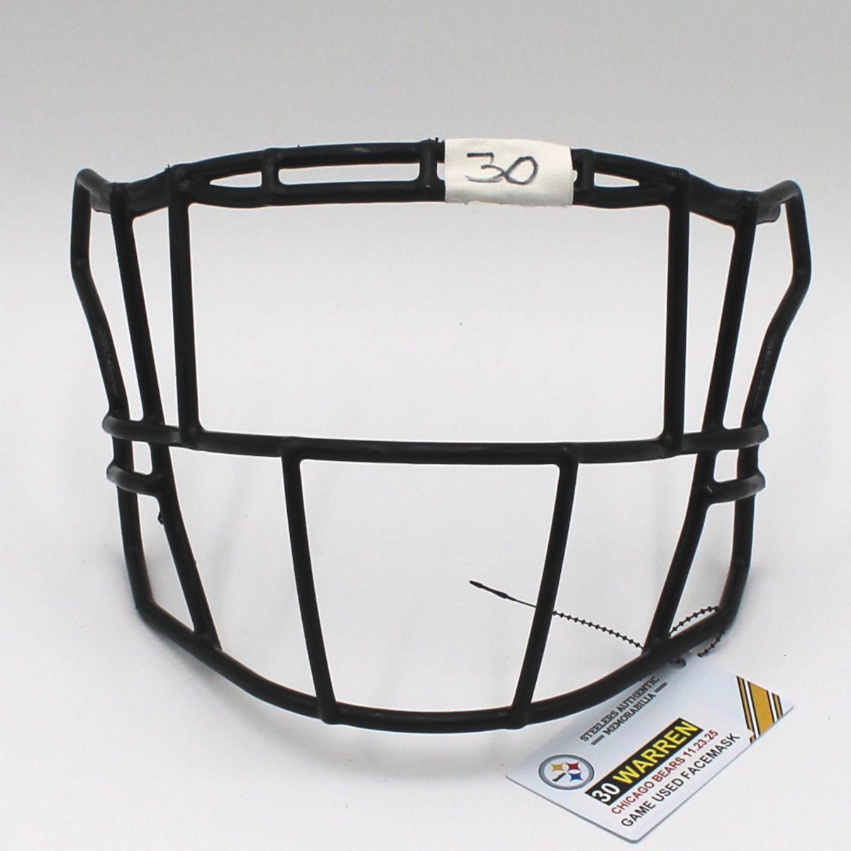 Pittsburgh Steelers #30 Jaylen Warren Game Used Facemask vs Chicago Bears 11.23.25