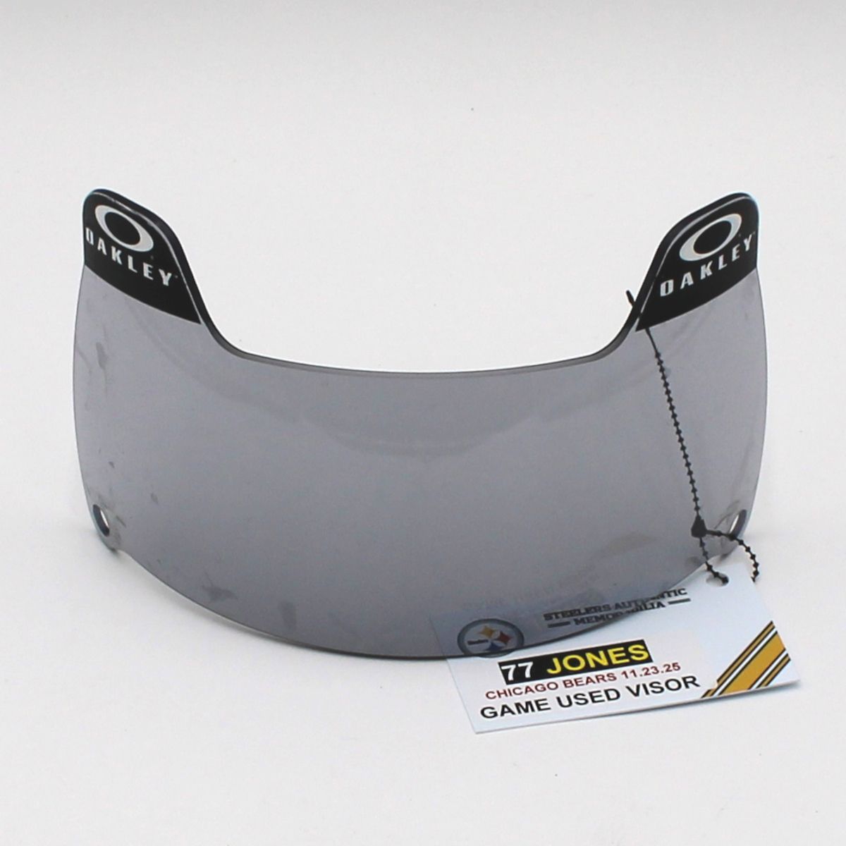 Pittsburgh Steelers #77 Broderick Jones Game Used Helmet Visor vs Chicago Bears 11.23.25