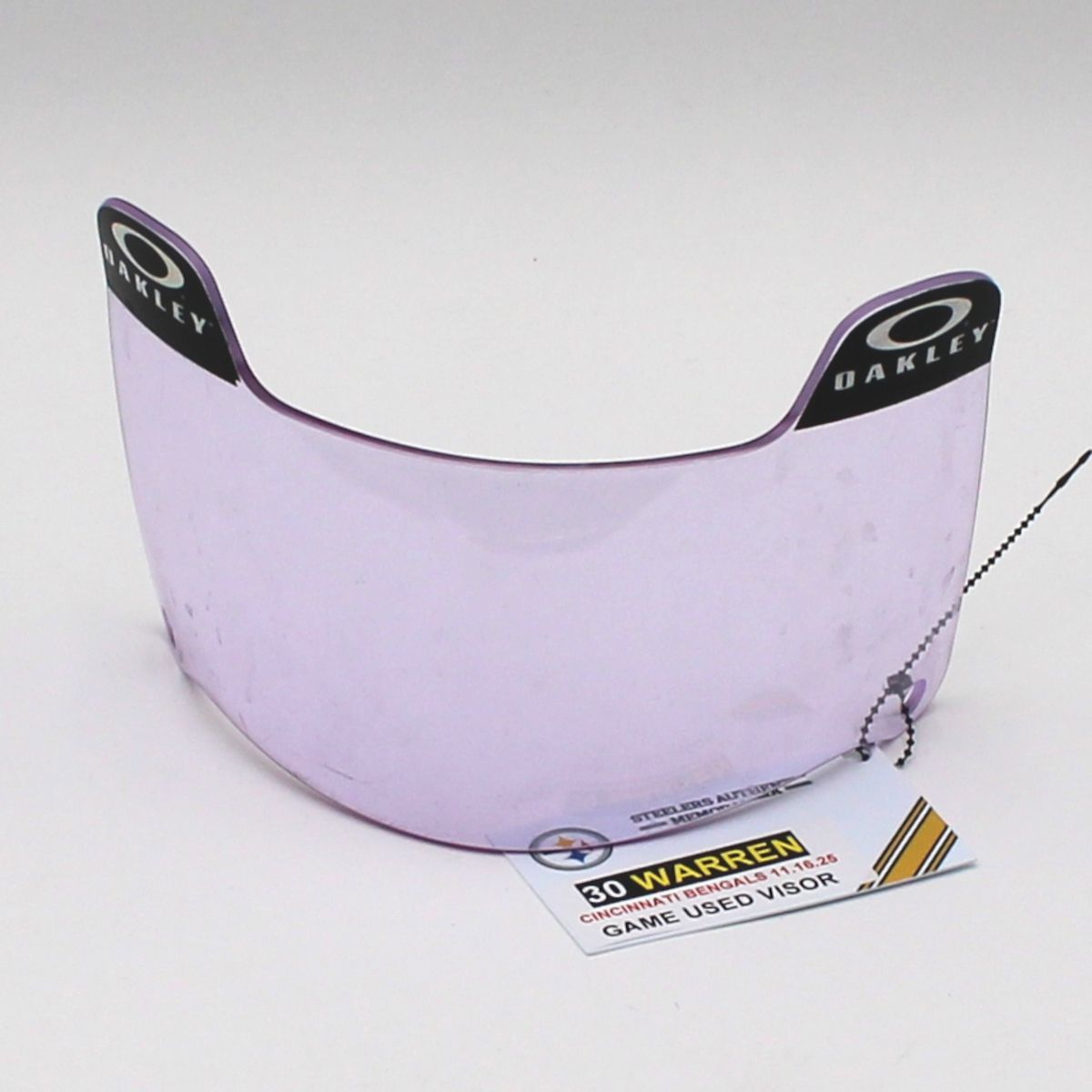 Pittsburgh Steelers #30 Jaylen Warren Game Used Helmet Visor vs Cincinnati Bengals 11.16.25