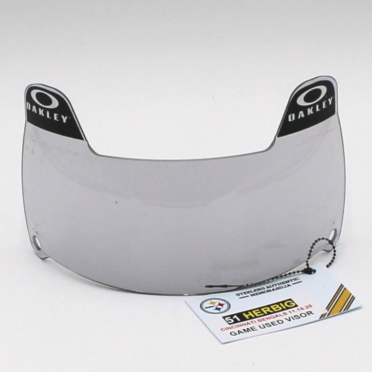 Pittsburgh Steelers #51 Nick Herbig Game Used Helmet Visor vs Cincinnati Bengals 11.16.25