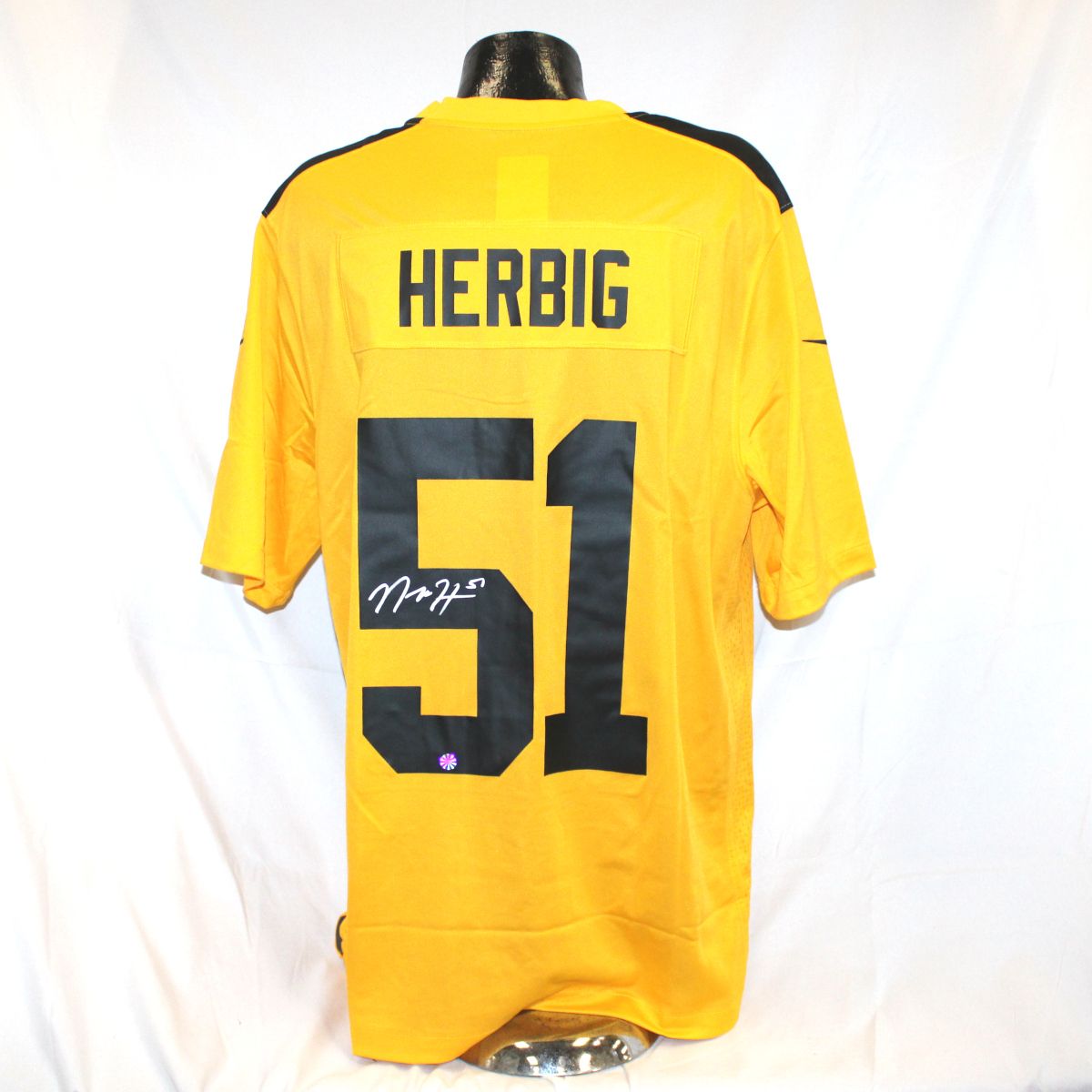 Pittsburgh Steelers #51 Nick Herbig Autographed Nike Replica 1933 Legacy Jersey