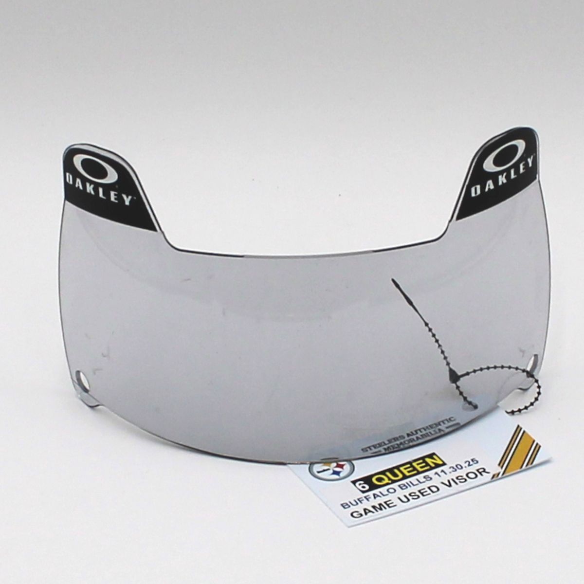 Pittsburgh Steelers #6 Patrick Queen Game Used Helmet Visor vs Buffalo Bills 11.30.25