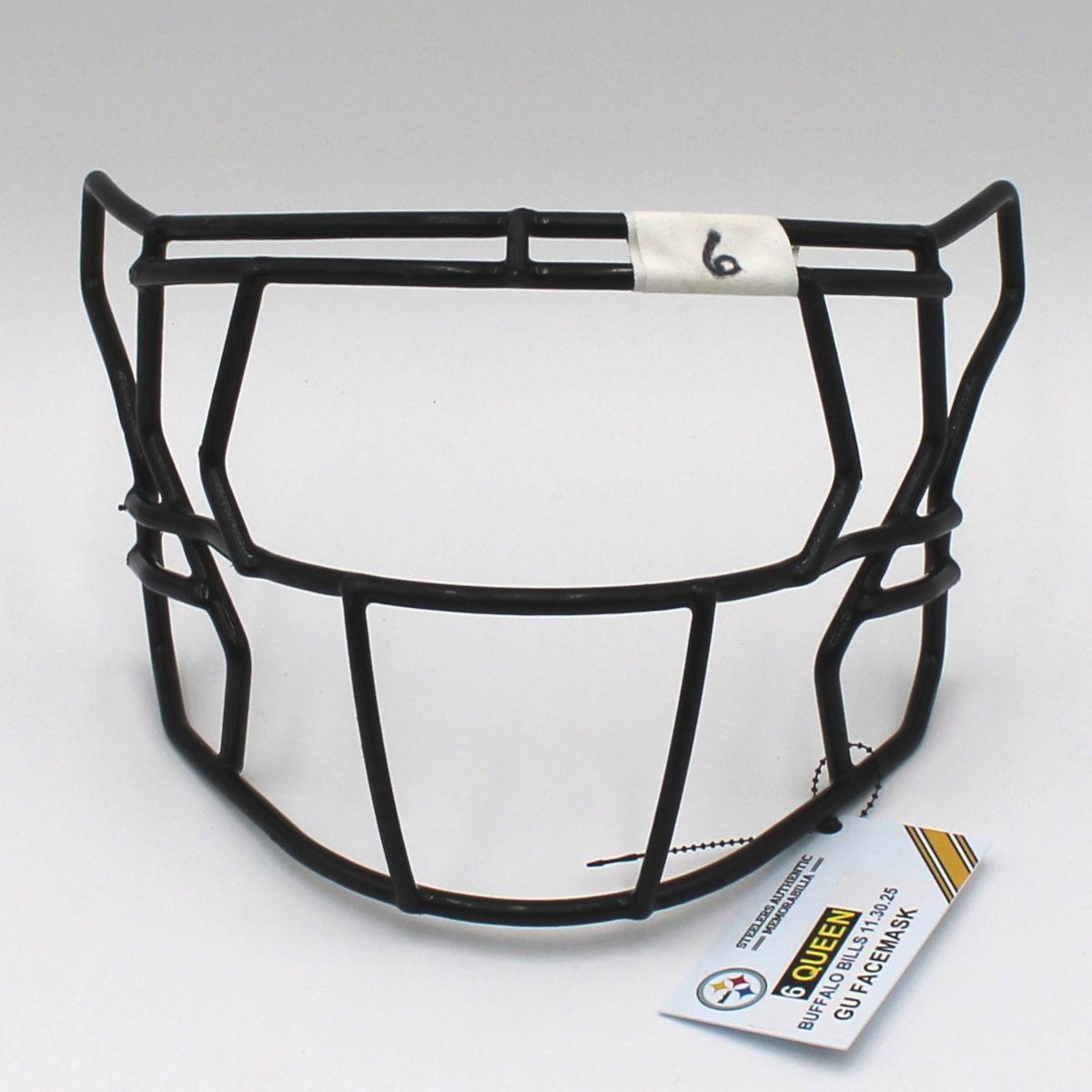 Pittsburgh Steelers #6 Patrick Queen Game Used Facemask vs Buffalo Bills 11.30.25