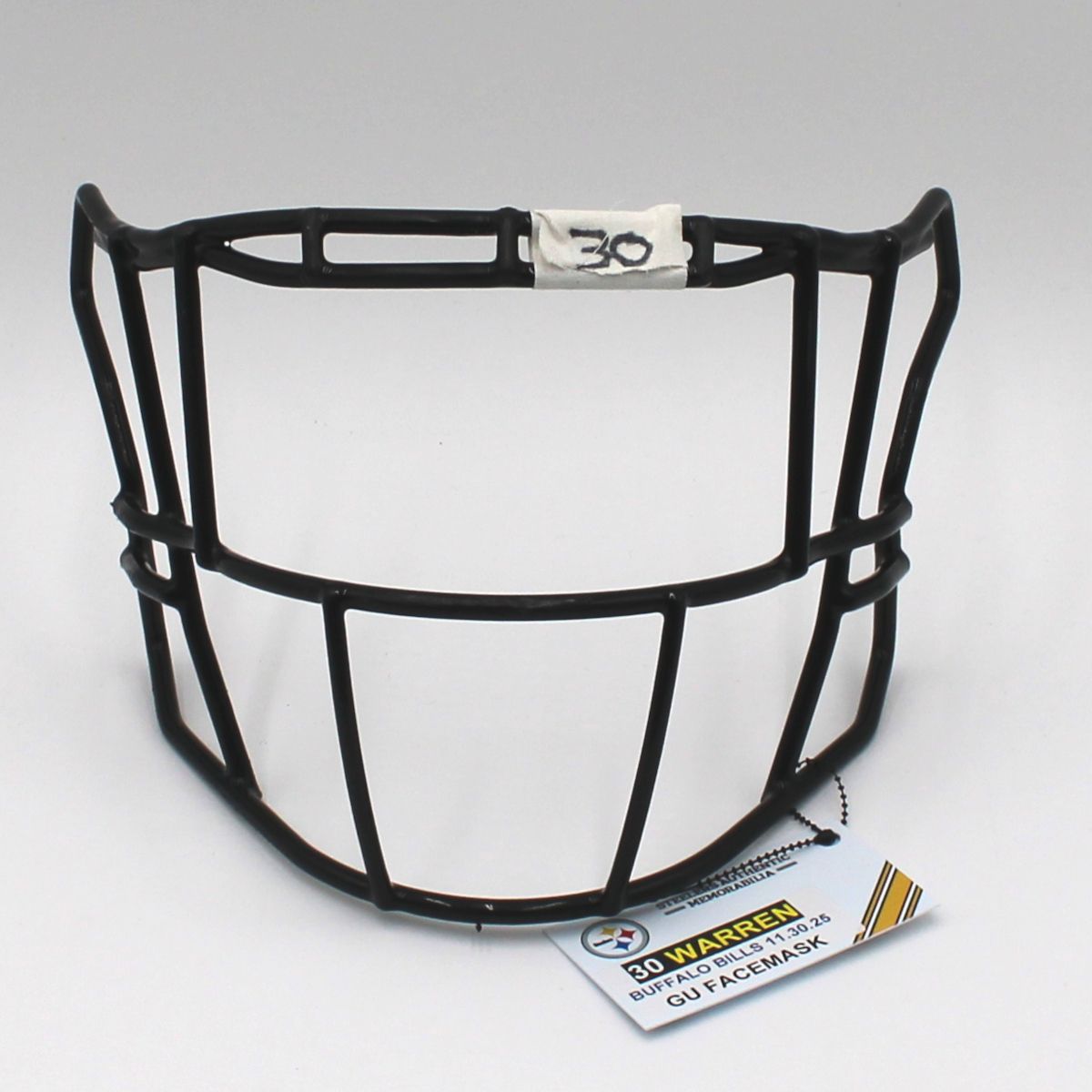 Pittsburgh Steelers #30 Jaylen Warren Game Used Facemask vs Buffalo Bills 11.30.25