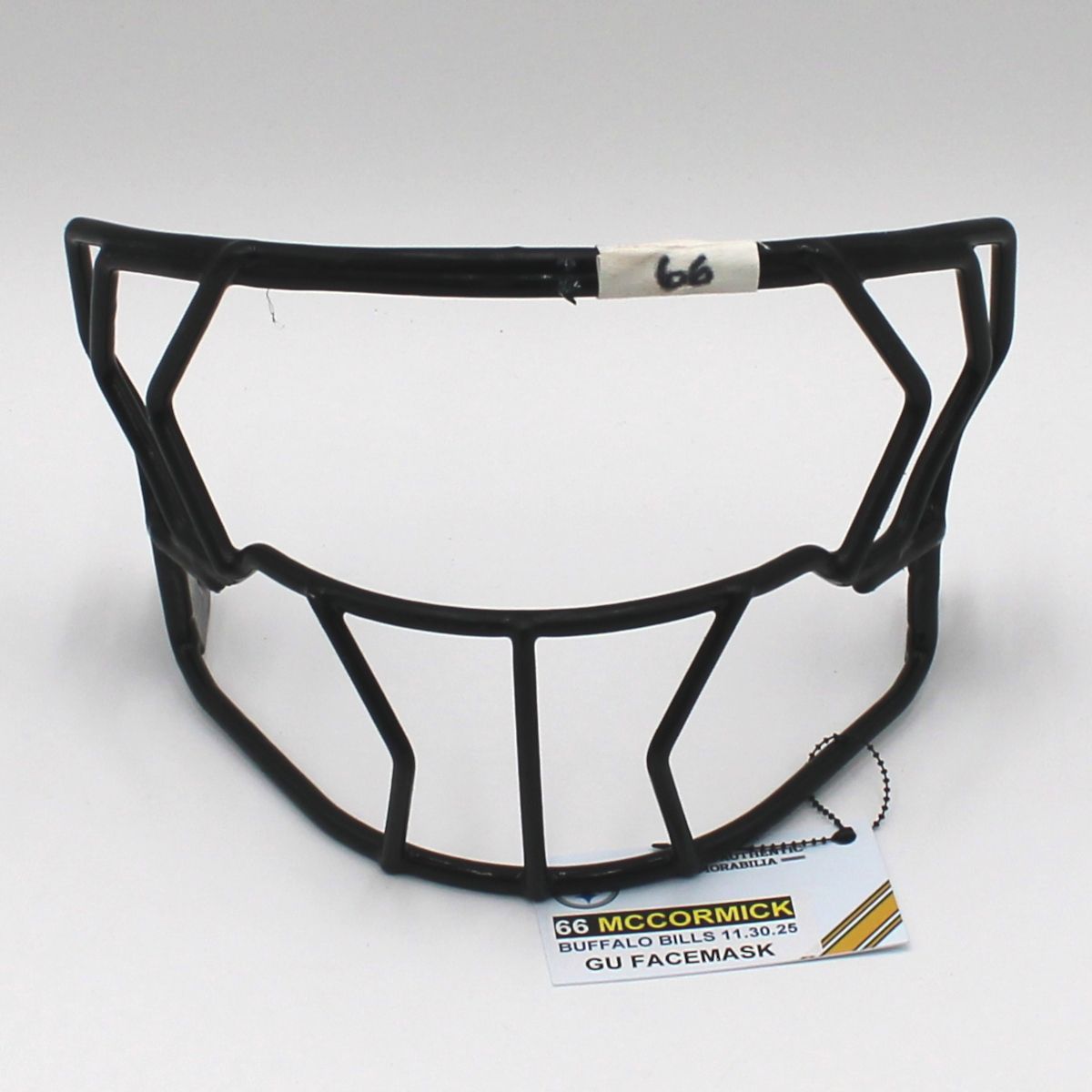 Pittsburgh Steelers #66 Mason McCormick Game Used Facemask vs Buffalo Bills 11.30.25