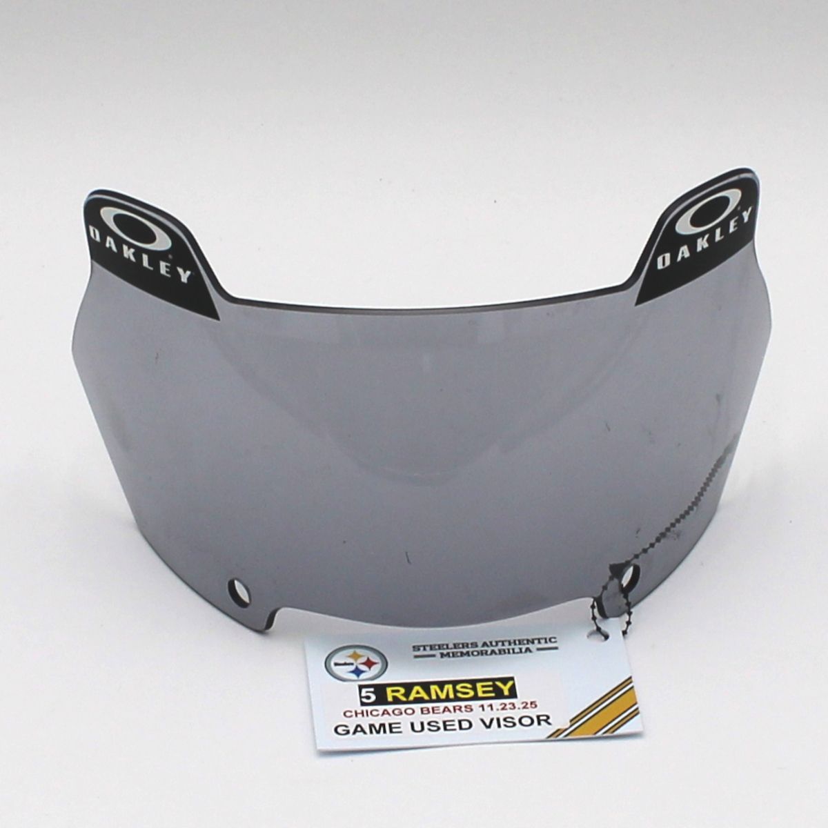 Pittsburgh Steelers #5 Jalen Ramsey Game Used Helmet Visor vs Chicago Bears 11.23.25