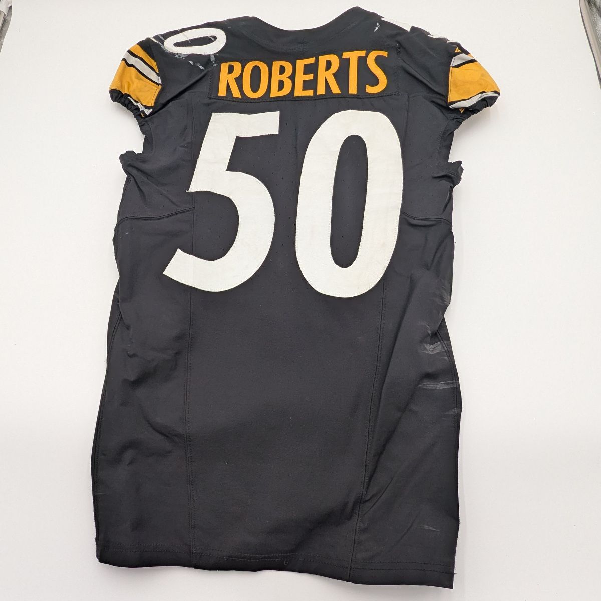 Pittsburgh Steelers #50 Elandon Roberts Game Used Unlaundered Home Jersey
