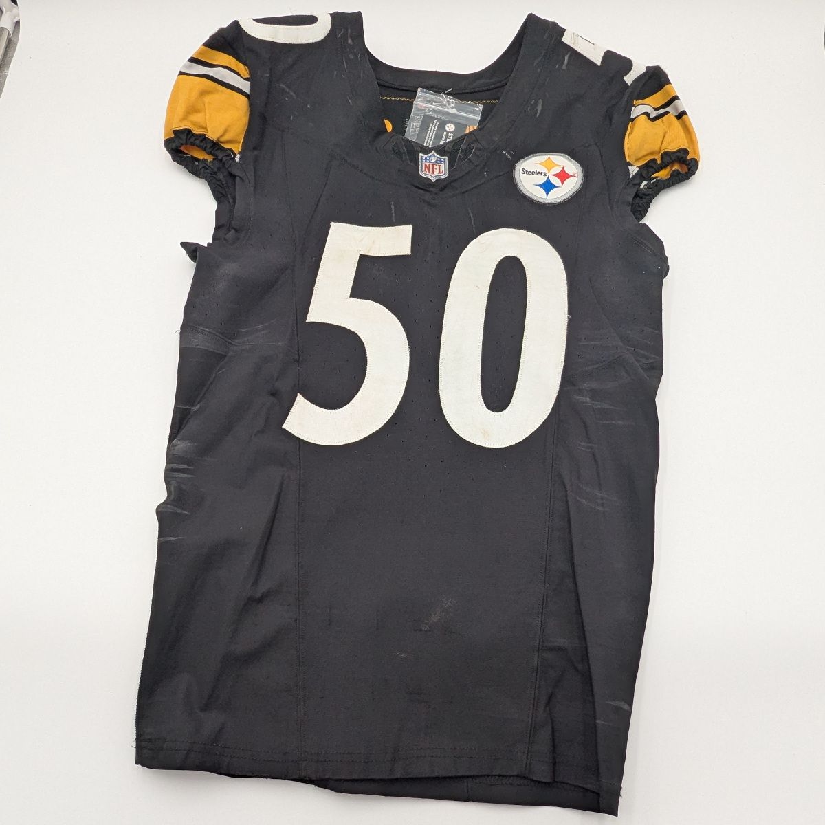 Pittsburgh Steelers #50 Elandon Roberts Game Used Unlaundered Home Jersey