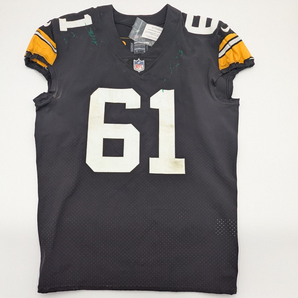 Pittsburgh Steelers #61 Mason Cole Game Used Unlaundered Throwback Jersey