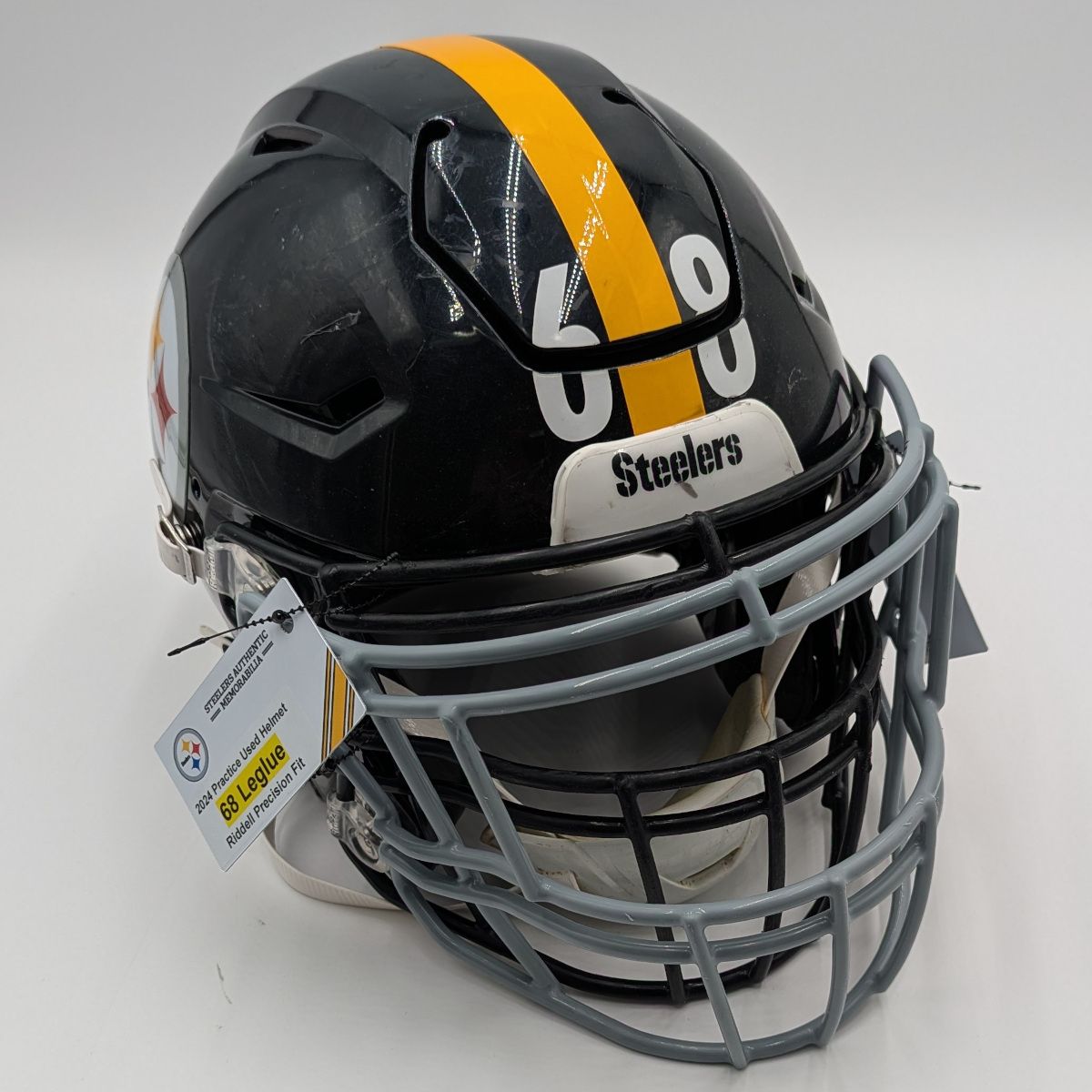 Pittsburgh Steelers #68 John Leglue Practice Used Helmet