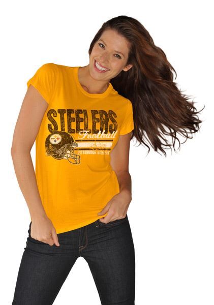 Pittsburgh Steelers Women's Gold Timeout T-Shirt