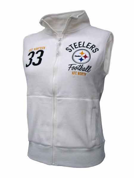 Pittsburgh Steelers  5th & Ocean Women's Cream Polar Fleece Vest