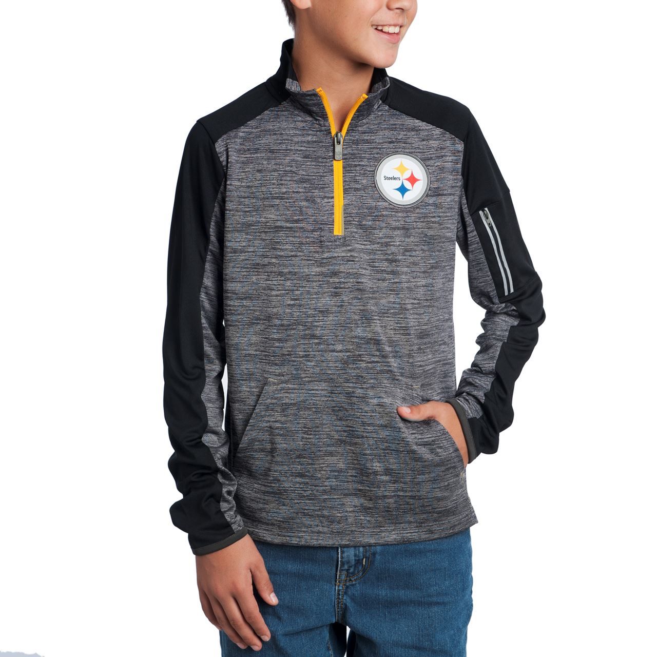 Pittsburgh Steelers Boys Paramount 1/4 Zip Sweatshirt