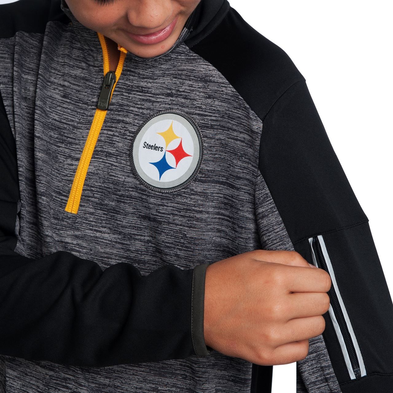 Pittsburgh Steelers Boys Paramount 1/4 Zip Sweatshirt 4 Pittsburgh Steelers Boys Paramount 1/4 Zip Sweatshirt