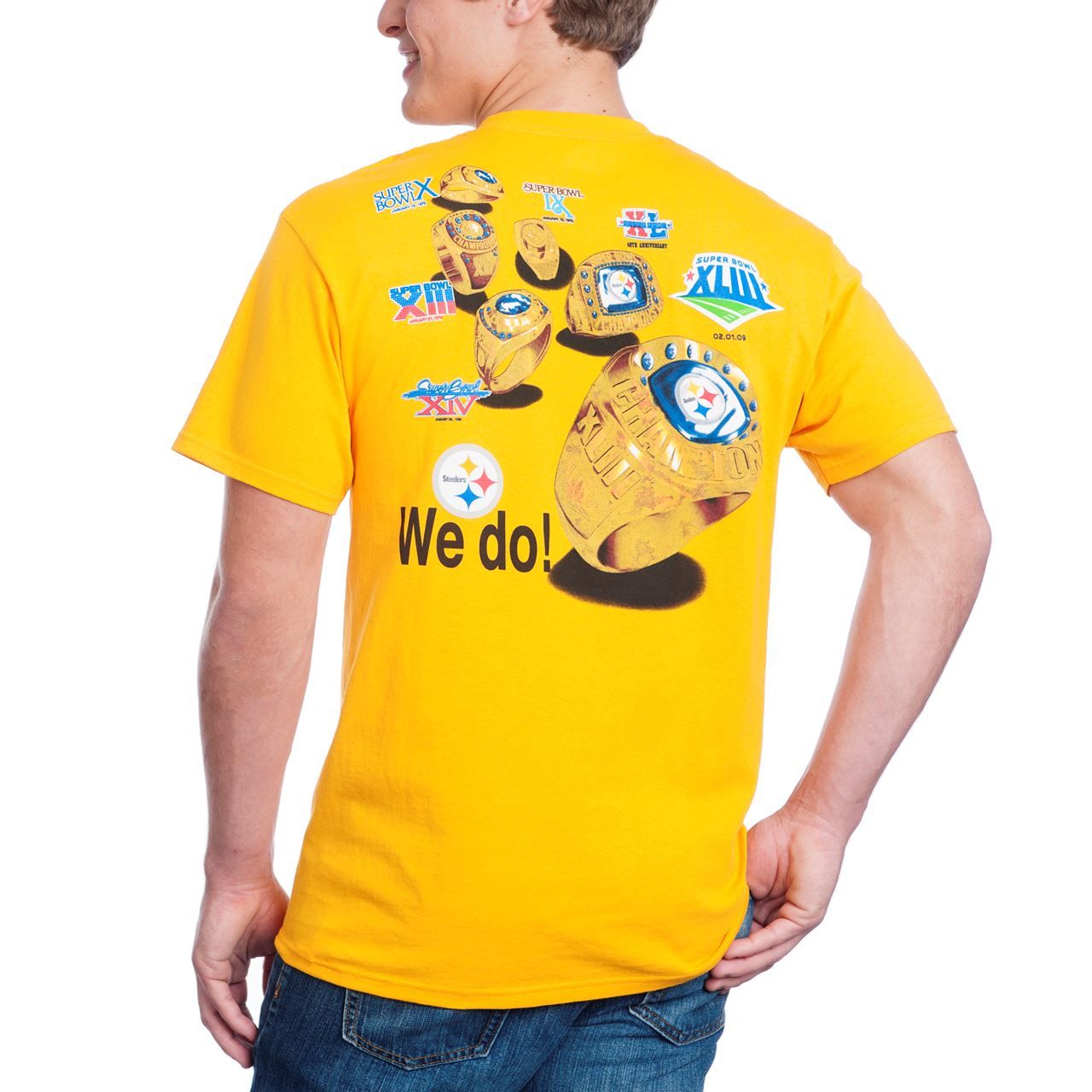 Pittsburgh Steelers Got Six Rings 2-Sided Gold T-Shirt