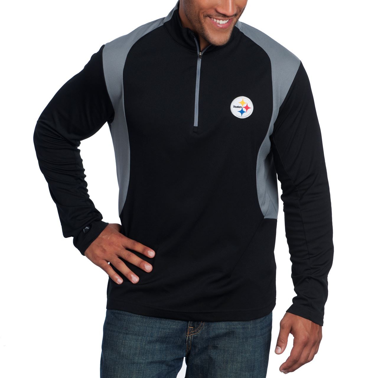 Pittsburgh Steelers Antigua Delta 1/4 Zip Top 4 Pittsburgh Steelers Antigua Delta 1/4 Zip Top