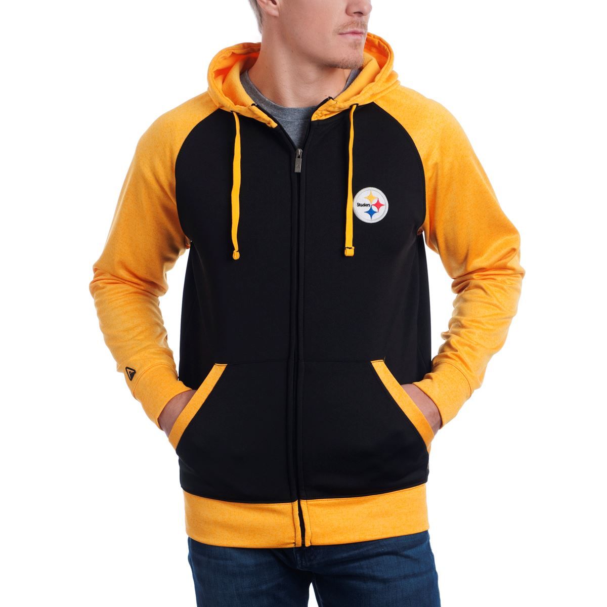 Pittsburgh Steelers Antigua Strategy Full-Zip Hooded Jacket