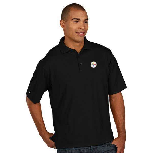 Pittsburgh Steelers Antigua Extra Lite Pique Black Polo