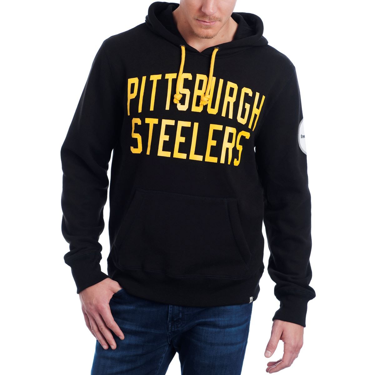 Pittsburgh Steelers '47 CROSS-CHECK Black Fleece Hoodie