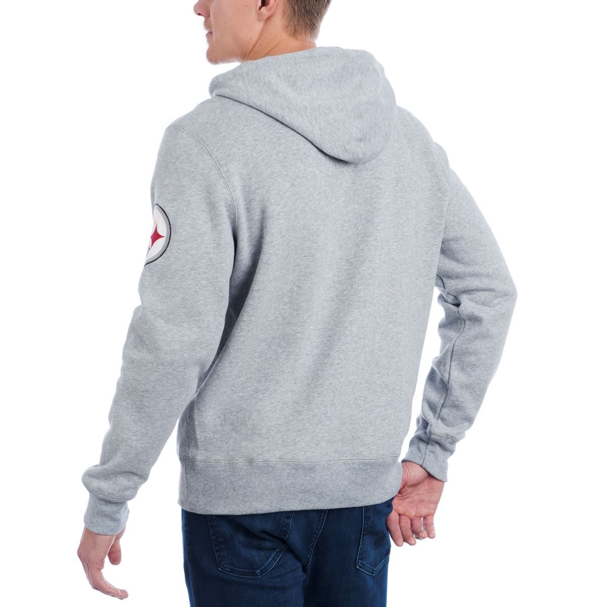 Pittsburgh Steelers '47 Grey CROSS-CHECK Fleece Hoodie