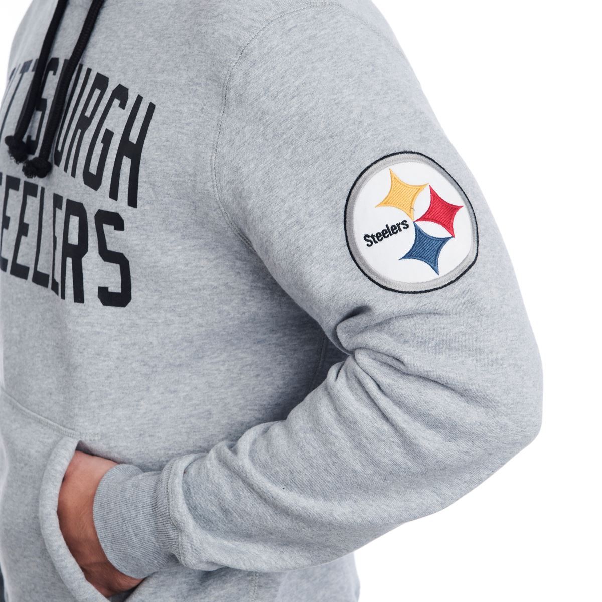 Pittsburgh Steelers '47 Grey CROSS-CHECK Fleece Hoodie 3 Pittsburgh Steelers '47 Grey CROSS-CHECK Fleece Hoodie