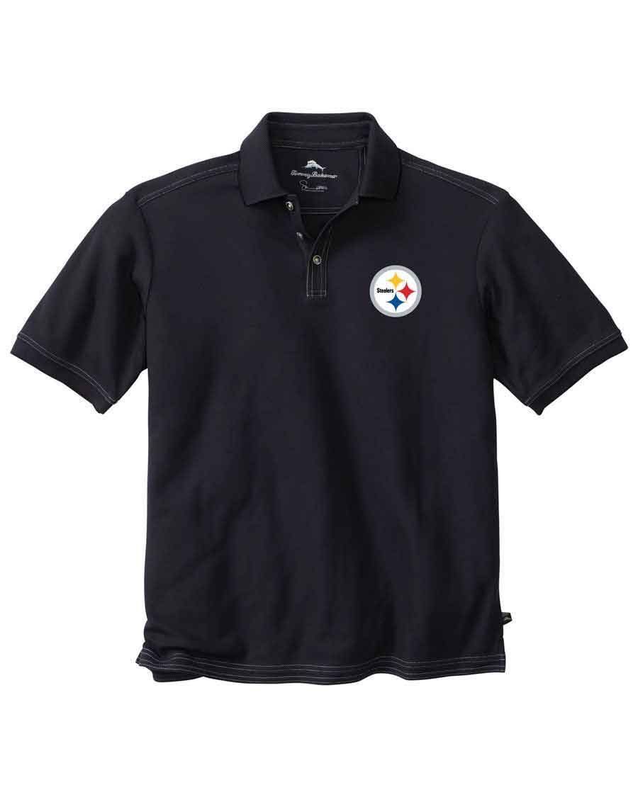 Pittsburgh Steelers Tommy Bahama Black Emfielder Polo