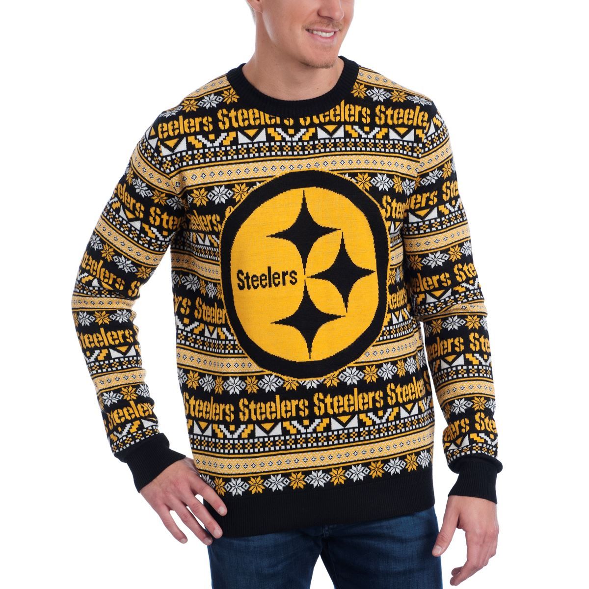 Pittsburgh Steelers Aztec Print Ugly Sweater