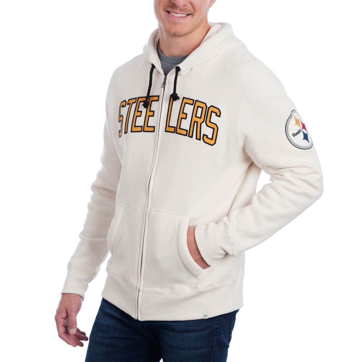 Pittsburgh Steelers '47 Full-Zip CROSS-CHECK Fleece Hoodie