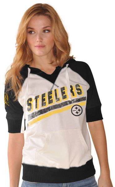 Pittsburgh Steelers Women's White Hooded Prospect Top