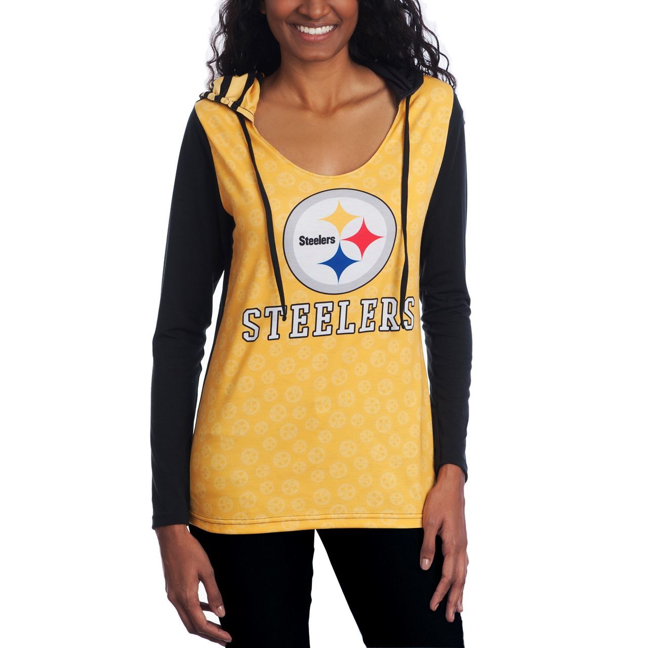 Pittsburgh Steelers Women's Dynamic Long Sleeve Hooded Lounge Top