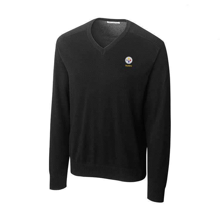 Pittsburgh Steelers Cutter & Buck Broadview V-Neck Sweater