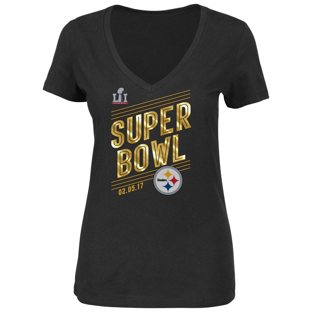 Pittsburgh Steelers Women's Plus Size SB LI Born to Rule Short Sleeve T-Shirt