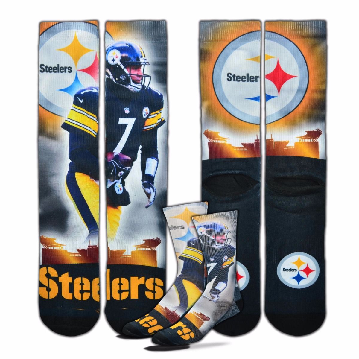 Pittsburgh Steelers #7 Ben Roethlisberger City Star Socks