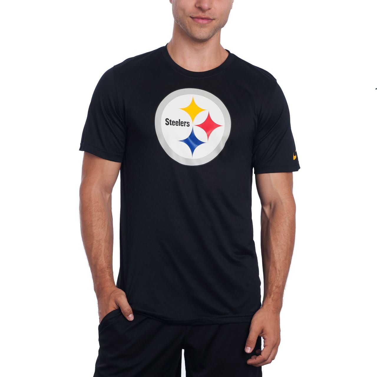 Pittsburgh Steelers Men's Nike Legend Logo Short Sleeve Black T-Shirt