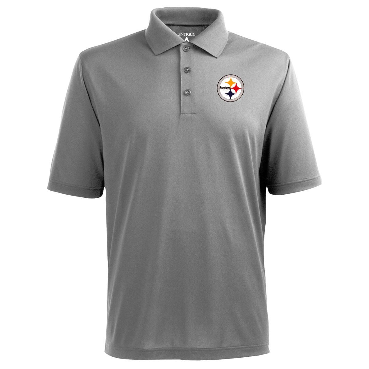 Pittsburgh Steelers Antigua Pique Xtra-Lite Heather Grey Polo 4 Pittsburgh Steelers Antigua Pique Xtra-Lite Heather Grey Polo