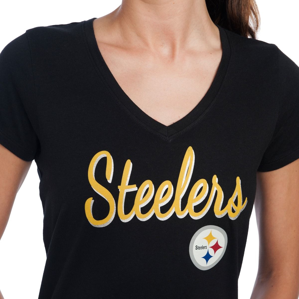 Pittsburgh Steelers '47 Women's Clutch 47 Splitter V-Neck T-Shirt 3 Pittsburgh Steelers '47 Women's Clutch 47 Splitter V-Neck T-Shirt