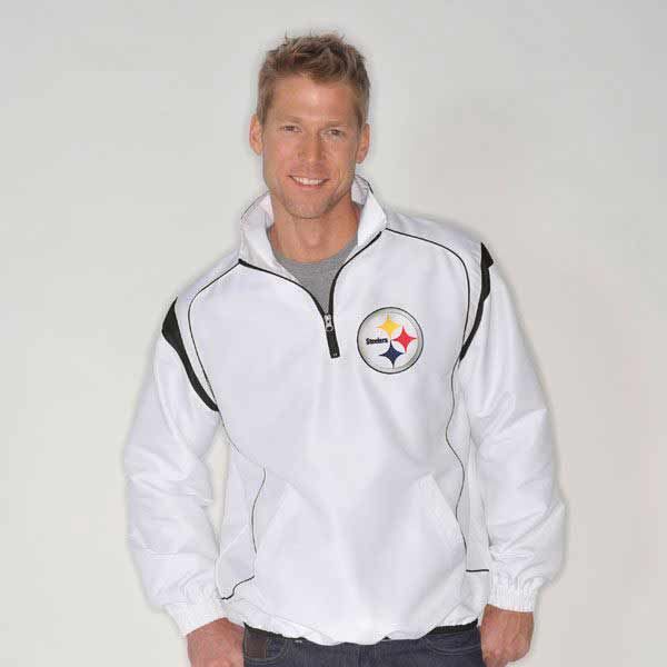 Pittsburgh Steelers Pass Protection Lightweight White Pullover Jacket